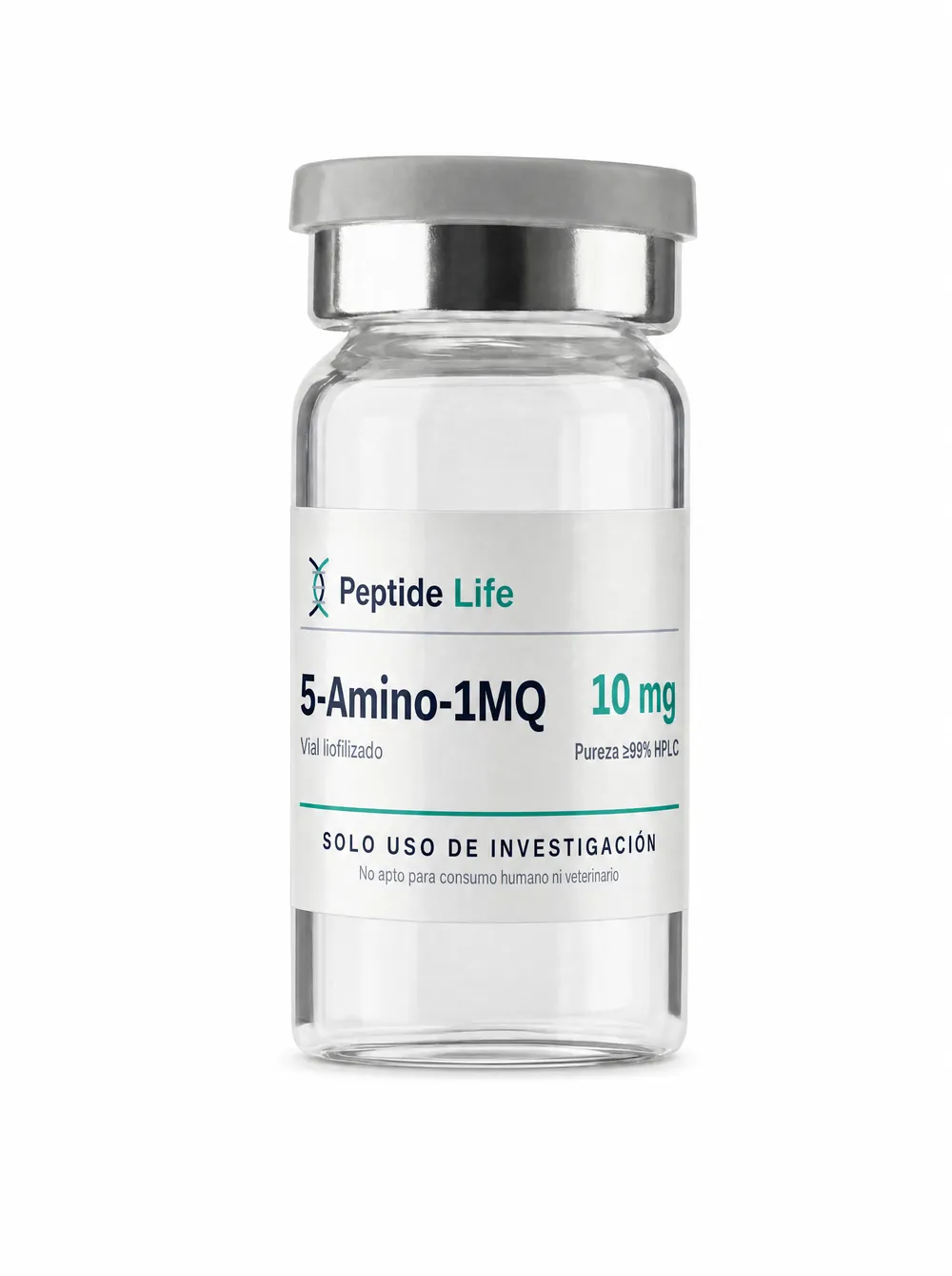 Vial liofilizado 10 mg de 5-Amino-1MQ 10 mg — molécula de investigación enfocada en la modulación de nnmt y rutas de metabolismo energético
