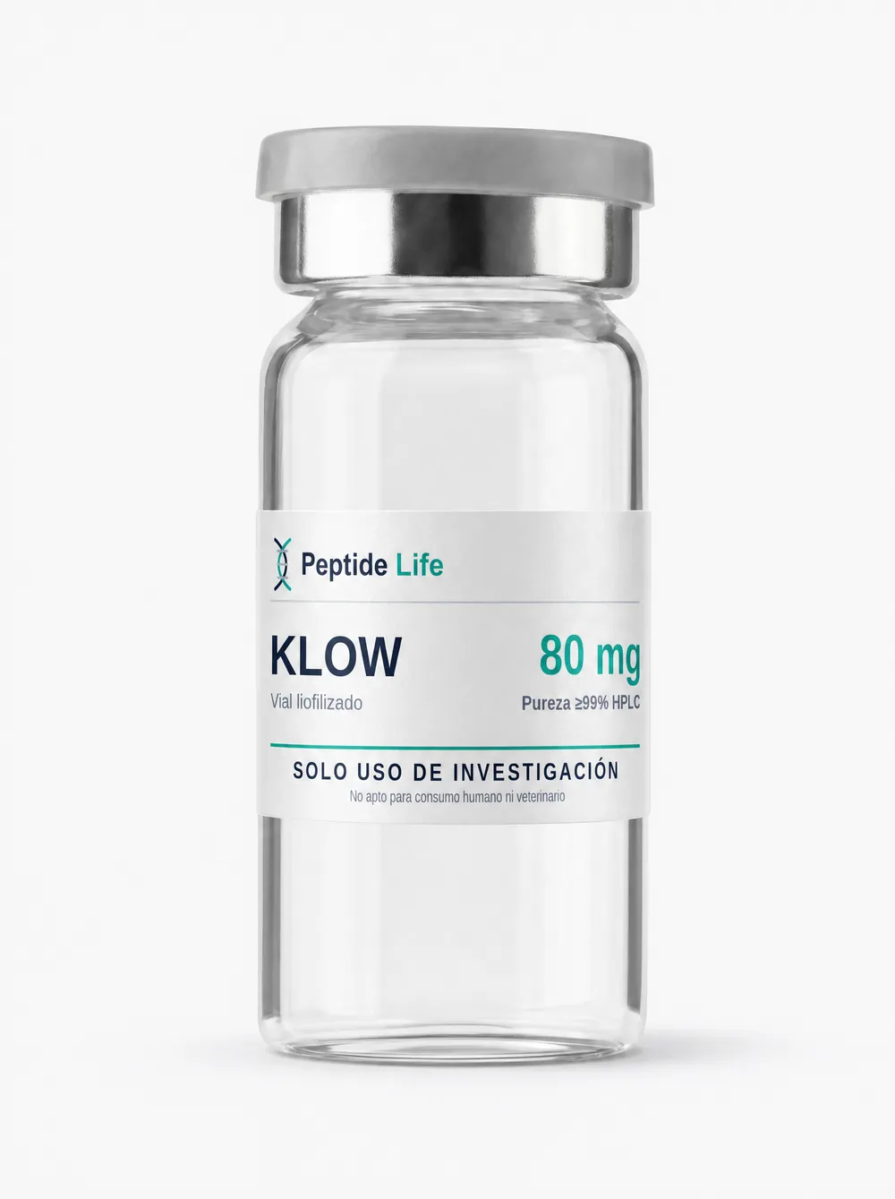 Vial liofilizado 80 mg de KLOW 80 mg — fórmula premium para protocolos experimentales de señalización dérmica y regeneración integral