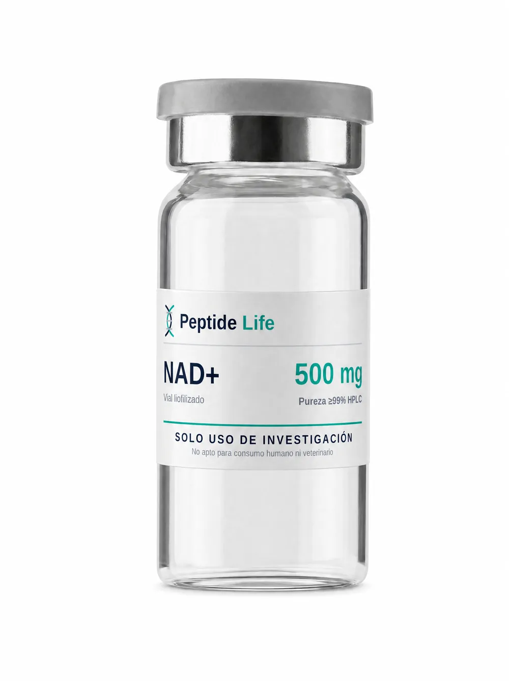 Vial liofilizado 500 mg de NAD+ 500 mg — coenzima esencial para estudios de metabolismo redox